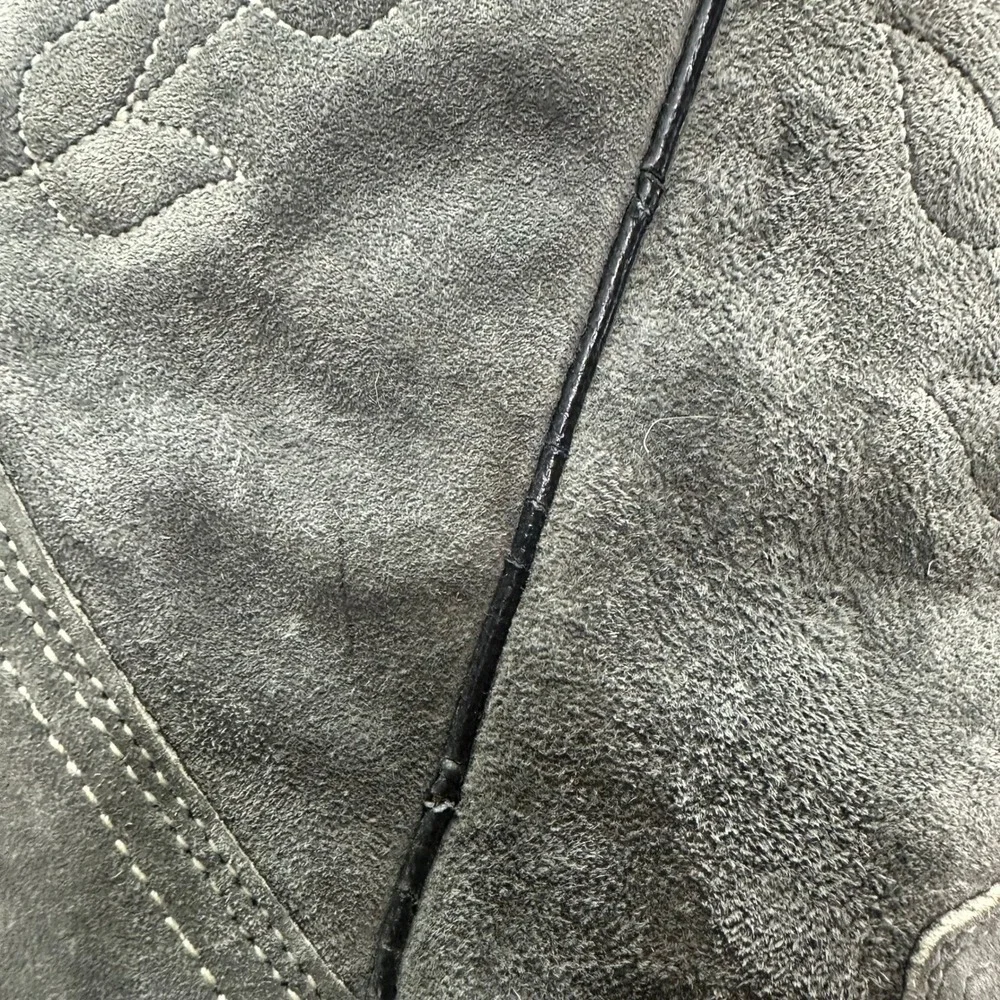 Vtg 80s Wolverine Grey Suede Western Cowgirl Boots Womens Sz 7 Leaf #1956 - Picture 9 of 14
